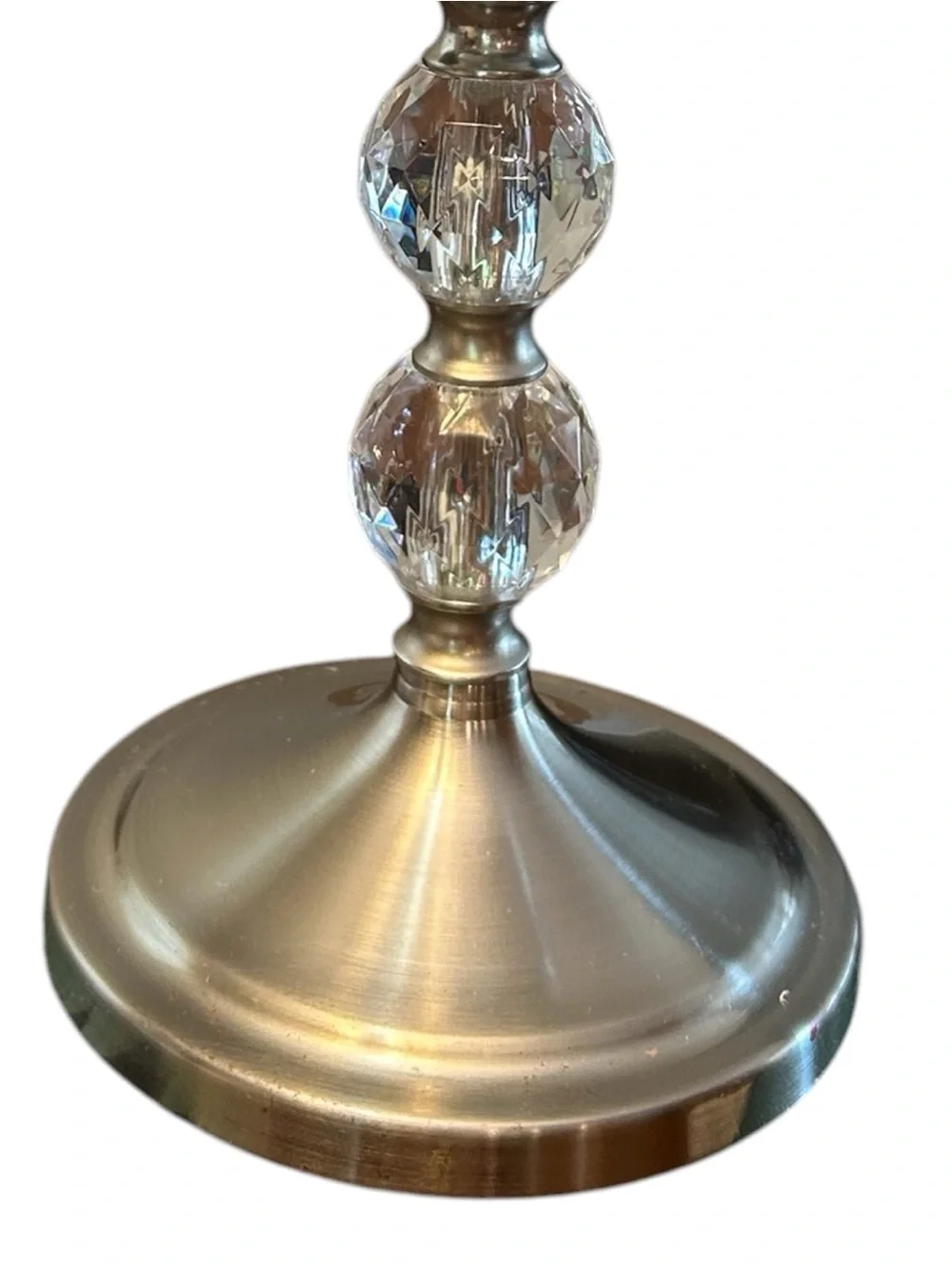 VTG Silver Vanity Makeup Mirror with Crystal Accents Double Side Magnification